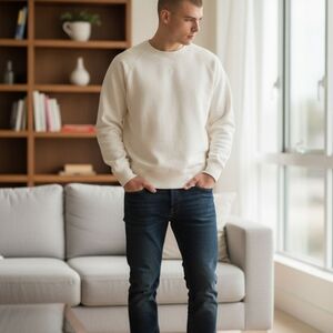 Polo Ralph Lauren Distressed Crewneck Slim Fit Sweater Men's XL White